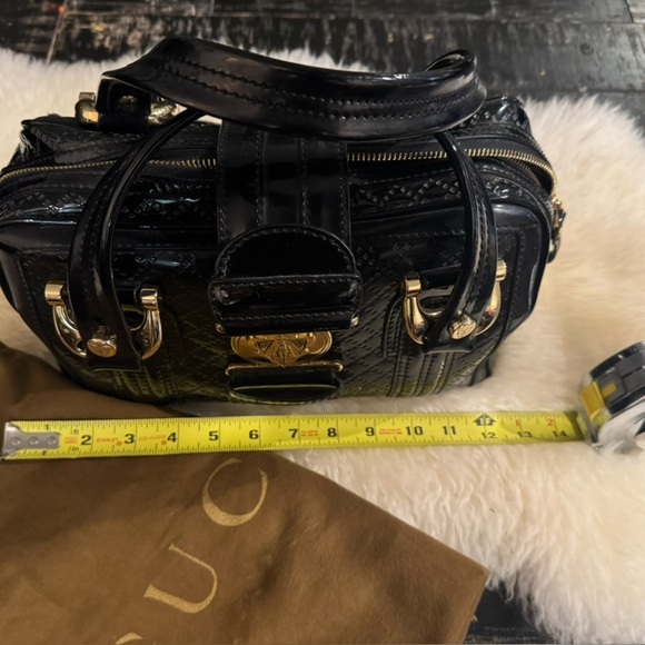 Gucci Babouska studded Black Patent Leather Shoulder Bag - Picture 7 of 16